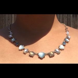 loft multi gem stone necklace is pastel shades.